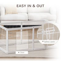 PawHut Dog Playpen, 6 Panels 24.5" Heavy Duty Pet Playpen, Foldable Dog Exercise Pen with Door Indoor Outdoor, White(m-5)