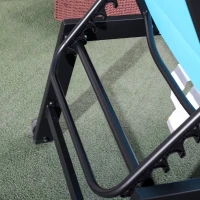 Outsunny Outdoor Chaise Lounge with Wheels, Five Position Recliner for Sunbathing, Suntanning, Steel Frame, Breathable Fabric for Beach, Yard, Patio, Blue(m-8)