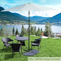 Outsunny 2pc Portable Umbrella Base Weights 61.6lbs Resin Flabelliform Garden Parasol Base Outdoor Patio Umbrella Stand Holder Weights, Bronze