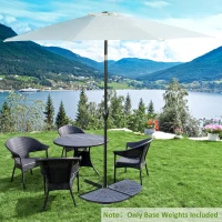 Outsunny 2pc Portable Umbrella Base Weights 61.6lbs Resin Flabelliform Garden Parasol Base Outdoor Patio Umbrella Stand Holder Weights, Bronze(m-1)