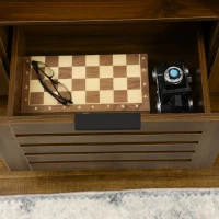 HOMCOM TV Stand for 65 Inch TV, Entertainment Center with Drawer, Doors, and Storage Shelves, TV Cabinet for Living Room, Bedroom, Brown(m-8)