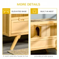 PawHut 47" Rabbit Hutch Indoor with Top Access, Elevated Bunny Cage Guinea Pig House with Removable Tray, Ramp, Yellow(m-6)