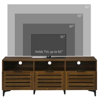 HOMCOM TV Stand for 65 Inch TV, Entertainment Center with Drawer, Doors, and Storage Shelves, TV Cabinet for Living Room, Bedroom, Brown(m-7)