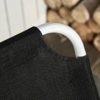 Outsunny Outdoor Lounge Chair, Patio Garden Folding Chaise Lounge, Sun Beach Reclining Tanning Chair with 4-level Adjustable Backrest, Black(m-10)