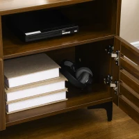 HOMCOM TV Stand for 65 Inch TV, Entertainment Center with Drawer, Doors, and Storage Shelves, TV Cabinet for Living Room, Bedroom, Brown(m-9)