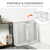 PawHut Dog Playpen, 6 Panels 24.5" Heavy Duty Pet Playpen, Foldable Dog Exercise Pen with Door Indoor Outdoor, White(m-6)