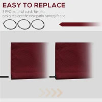 Outsunny 11' x 10' Retractable Awning Fabric Replacement Outdoor Sunshade Canopy Awning Cover, UV Protection, Wine Red(m-5)