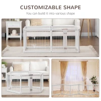 PawHut Dog Playpen, 6 Panels 24.5" Heavy Duty Pet Playpen, Foldable Dog Exercise Pen with Door Indoor Outdoor, White(m-4)
