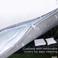 Outsunny 3 Pieces Patio Wicker Rocking Set, Outdoor PE Rattan Bistro Furniture Set with Soft Padded Cushions, Pillows and Round Glass Top Coffee Table for Patio, Backyard, Garden, White(m-7)