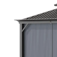 Outsunny 12' x 10' 2 Tier Gazebo, Steel & Aluminum, Gray(m-9)