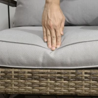 Outsunny Patio Bistro Set, Porch Furniture with Soft Cushions and Rocking Function for Yard, Lawn, Porch, Light Gray(m-9)