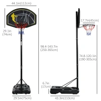 Soozier 6.5'-10' Adjustable Portable Basketball Hoop System Stand Outdoor for Kids Youth Adult(m-3)