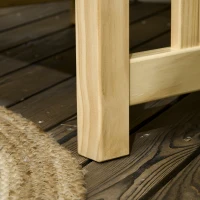 Outsunny Patio Furniture Set, Wood Outdoor Patio Chair with Ottoman, 2 Piece Cushioned Outdoor Lounge Chair, Sofa Chair with Footrest, Beige(m-9)