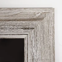 HOMCOM Rustic Wall Hanging and Leaning Floor Full Length Mirror, Gray(m-9)