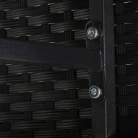 Outsunny 11 Pieces Wicker Patio Dining Set, Space-saving Outdoor Furniture Set with Removable Cushions, Glass Top Dining Table, 6 Armchairs, 4 Ottomans, PE Rattan Conversation Set(m-10)