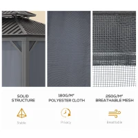 Outsunny 12' x 10' 2 Tier Gazebo, Steel & Aluminum, Gray(m-5)