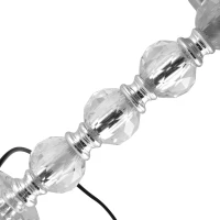 HOMCOM Crystallite Modern Table Lamps for Bedroom Set of 2, Bedside Desk Lamp for Home Office, Living Room Lamp Set with Fabric Lampshades, Gray(m-9)