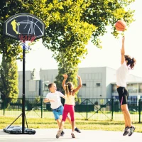 Soozier 6.5'-10' Adjustable Portable Basketball Hoop System Stand Outdoor for Kids Youth Adult(m-1)