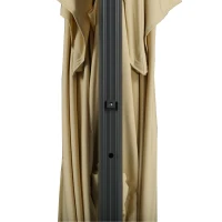 Outsunny 10ft Offset Patio Umbrella, Hanging Cantilever Umbrella, Square Shape, Aluminum Cross Base, Tilt, 360-Degree Rotation, Beige(m-9)