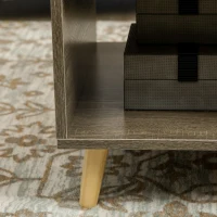 HOMCOM Lift Top Coffee Table with Hidden Storage Compartment, Drawer and Open Shelves, Coffee Table with Lift Tabletop, Center Table for Living Room, Gray(m-8)