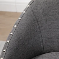 HOMCOM 26" Counter Height Bar Stools, Linen Fabric Kitchen Stools with Nailhead Trim, Rubber Wood Legs and Footrest for Dining Room, Counter, Pub, Set of 4, Dark Gray(m-9)