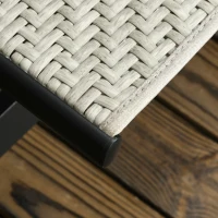 Outsunny 2 Pieces Patio Lounger Chair Set, Outdoor Aluminum Frame PE Rattan Wicker Sun Lounger Set w/ 5-Position Backrest and Wheels for Sun Room, Garden, Poolside, Light Grey(m-7)