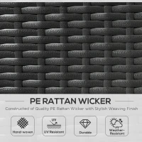 Outsunny Patio Daybed, Outdoor Wicker Double Daybed, PE Rattan Sun Lounger for 2-Person with Cushions, and Foldable Awning, for Garden, Balcony, Poolside, Green(m-4)