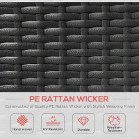 Outsunny Patio Daybed, Outdoor Wicker Double Daybed, PE Rattan Sun Lounger for 2-Person with Cushions, and Foldable Awning, for Garden, Balcony, Poolside, Red(m-4)