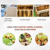 Outsunny 47" x 20" x 20" Raised Garden Bed, Raised Planter Box, Wooden Planter Raised Bed with Drainage Gaps & Lightweight Build, Natural Wood(m-4)