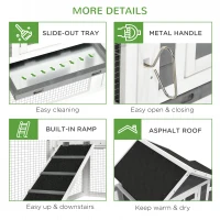 PawHut 124" Dual Chicken Coop, Large Chicken House, Gray(m-7)