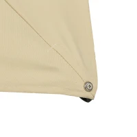 Outsunny 10x10ft Shade Umbrella with Solar LED Cold Lighted & Power Bank with Adjustable Angle for Backyard, Beige(m-9)