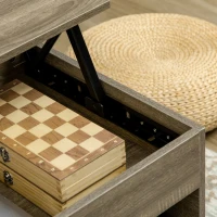 HOMCOM Lift Top Coffee Table with Hidden Storage Compartment, Drawer and Open Shelves, Coffee Table with Lift Tabletop, Center Table for Living Room, Gray(m-9)