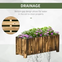 Outsunny 47" x 20" x 20" Raised Garden Bed, Raised Planter Box, Wooden Planter Raised Bed with Drainage Gaps & Lightweight Build, Natural Wood(m-5)