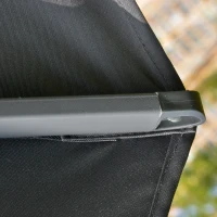 Outsunny 11ft Cantilever Patio Umbrella with Base, Double Top Hanging Aluminum Offset Umbrella with 360° Rotation, Easy Tilt, 8 Ribs, Crank, Cross Base for Backyard, Dark Gray(m-9)