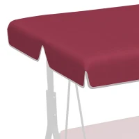 Outsunny 2/3 Seater Swing Canopy Replacement, Outdoor Swing Seat Top Cover, UV50+ Sun Shade (Canopy Only), Wine Red(m-9)