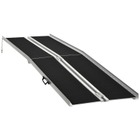 HOMCOM Aluminum Portable Skidproof PVC Carpeted Folding Wheelchair Ramp ...