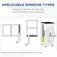 HOMCOM 8000 BTU Smart WiFi Portable Air Conditioner, Remote Control for Rooms up to 215 Sq. Ft., Energy Efficient, White(m-7)