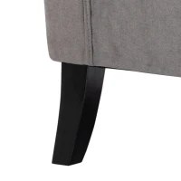 HOMCOM Button-Tufted Accent Chair with High Wingback, Rounded Cushioned Armrests and Thick Padded Seat, Set of 2, Gray(m-9)