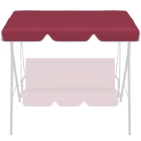 Outsunny 2/3 Seater Swing Canopy Replacement, Outdoor Swing Seat Top Cover, UV50+ Sun Shade (Canopy Only), Wine Red(m-7)