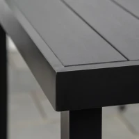 Outsunny Aluminum Outdoor Dining Table for 6, Patio Rectangular Table, 55" L x 35.5" W x 29.25" H, Black(m-9)