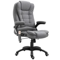 Vinsetto 6 Point Vibrating Massage Home Office Chair High Back Executive Chair with Reclining Back, Swivel Wheels, Grey(m-2)