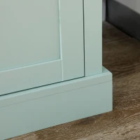 HOMCOM Kitchen Pantry Storage Cabinet with Microwave Stand, 71" Modern Kitchen Hutch with Glass Doors, Storage Drawers and Adjustable Shelves for Dining Room, Light Blue(m-9)