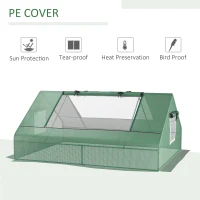 Outsunny 71" x 55" x 32" Mini Greenhouse Portable Hot House for Plants with 2 Large Windows and Ground Nails for Outdoor, Indoor, Garden, Gardening Kit, Green(m-4)