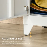 HOMCOM Metal Storage Cabinet, Industrial Sideboard Buffet Cabinet with 2 Louvered Doors, Adjustable Shelves, White(m-7)
