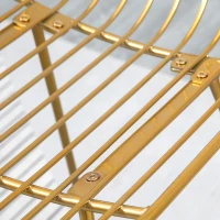 HOMCOM Modern Bar Stools, Metal Wire Bar Height Barstools, 30" Seat Height Bar Chairs for Kitchen with Back and Footrest, Set of 4, Gold(m-8)