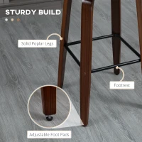 HOMCOM Bar Height Bar Stools, PU Leather Swivel Barstools with Footrest and Tufted Back, Set of 4, Beige(m-5)