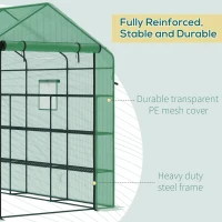 Outsunny 8' x 6' x 7' Temporary Greenhouse for Growing Flowers with Mesh Door & Windows Green(m-6)
