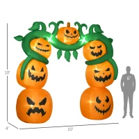 HOMCOM Giant 10FT Halloween Inflatables Pumpkin Archway, Outdoor Blow Up Yard Decoration with Build-in LED(m-3)