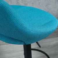 HOMCOM Modern Bar Stools, Swivel Bar Height Barstools Chairs with Adjustable Height, Round Heavy Metal Base, and Footrest, Set of 4, Blue(m-9)