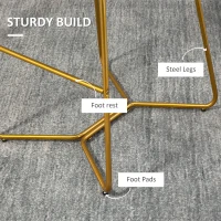 HOMCOM Bar Height Bar Stools, Velvet-Touch Fabric Bar Chairs, 30.25" Seat Height Stools with Gold-Tone Metal Legs for Dining Area, Home Bar, Set of 4, Blue(m-6)